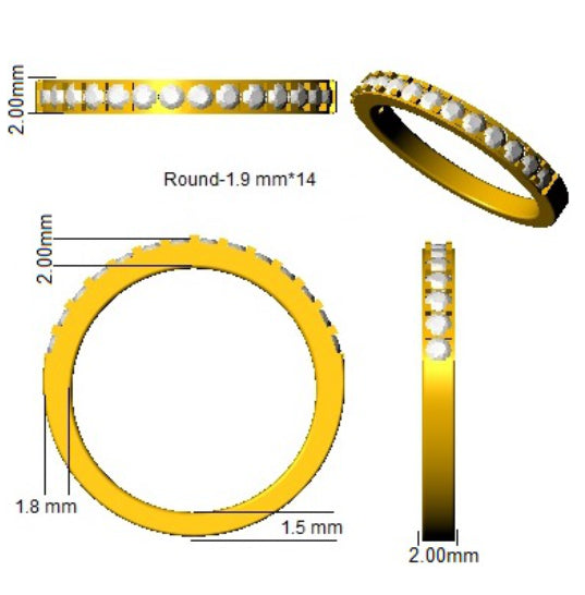 Platinum Round Lab Grown Diamond Ring 2