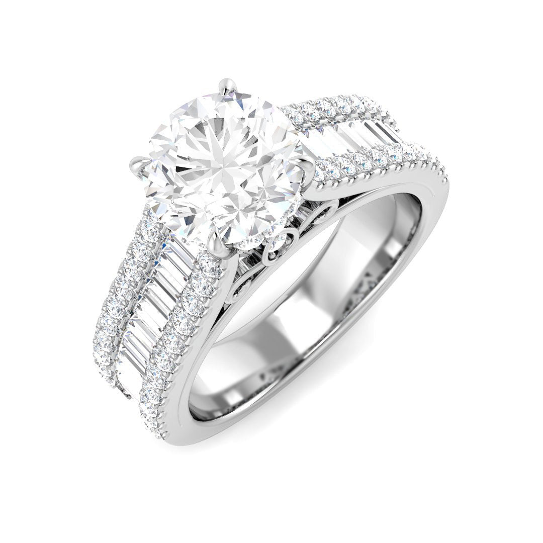9ct White Gold Baguette Lab Grown Diamond Ring 1
