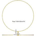 9ct White Gold Pear Lab Grown Diamond Necklace 2