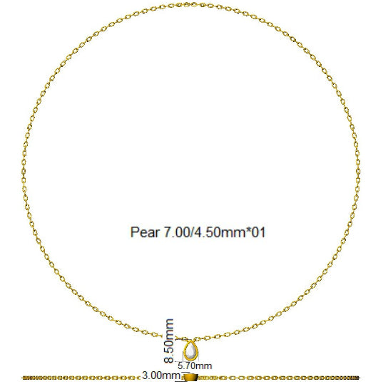 9ct White Gold Pear Lab Grown Diamond Necklace 2