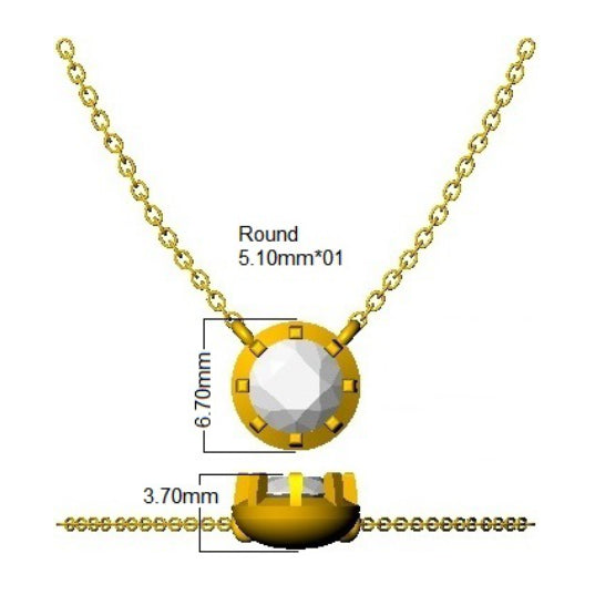 9ct Yellow Gold Round Lab Grown Diamond Necklace 2