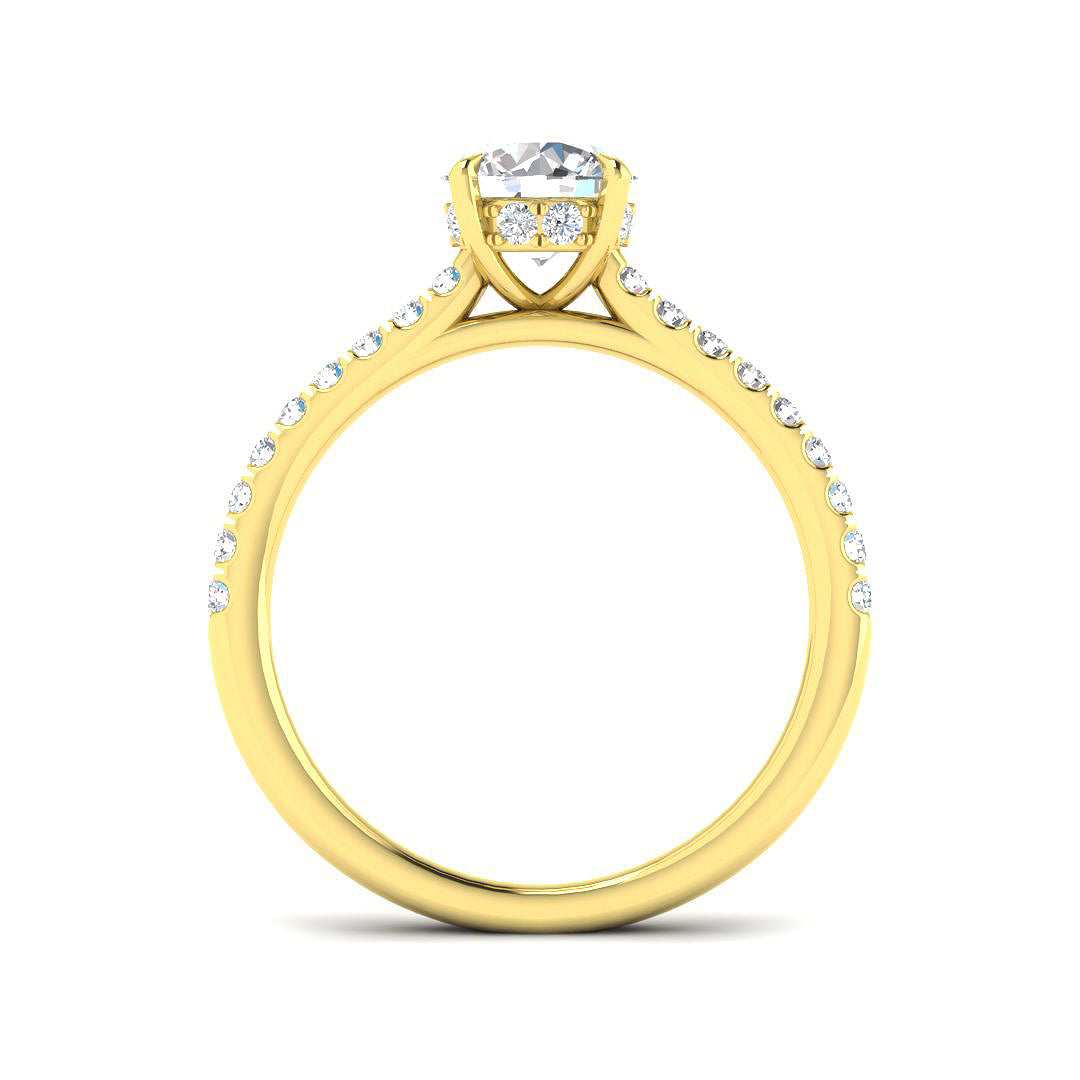 18ct Yellow Gold Round Lab Grown Diamond Ring 2