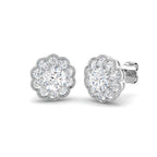 9ct White Gold Round Lab Grown Diamond Earrings 1