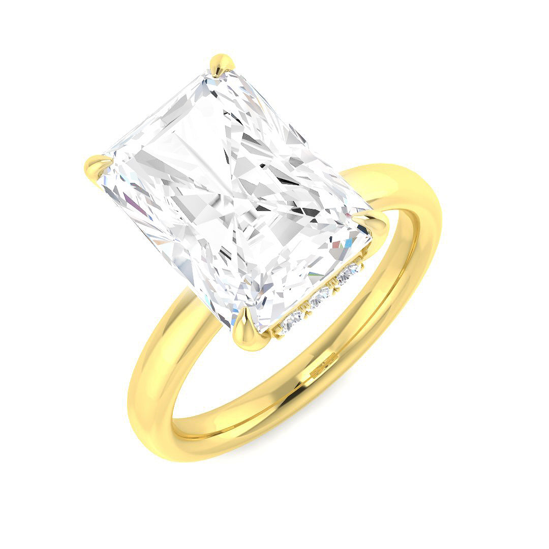 9ct Yellow Gold Radiant Lab Grown Diamond Ring 1
