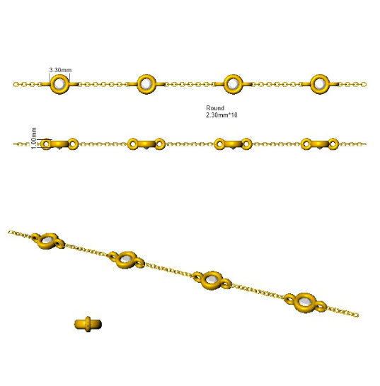 9ct Yellow Gold Round Lab Grown Diamond Bracelet 2