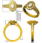 9ct Yellow Gold Oval Emerald and Diamond Ring 3