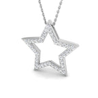 9ct White Gold Round Lab Grown Diamond Pendant 1