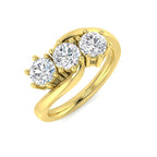 9ct Yellow Gold Round Lab Grown Diamond Ring 1