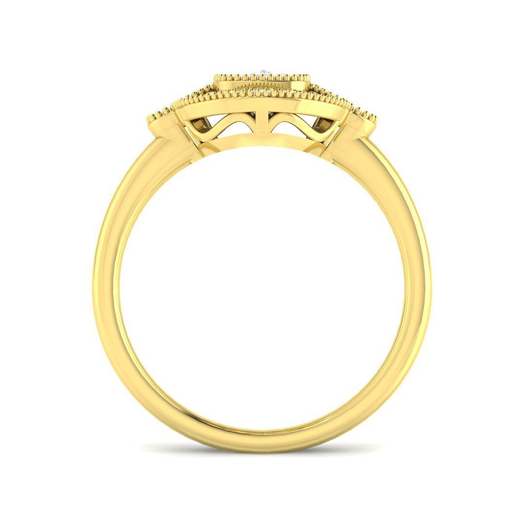 9ct Yellow Gold Cushion Cvd Old Cut Ring 2