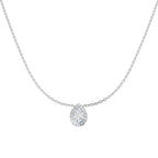 9ct White Gold Pear Lab Grown Diamond Necklace 1