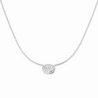 9ct White Gold Oval Lab Grown Diamond Necklace 1
