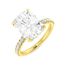 9ct Yellow Gold Cushion Lab Grown Diamond Ring 1