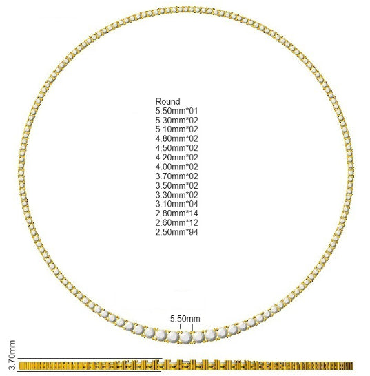 9ct Yellow Gold Round Lab Grown Diamond Necklace 2