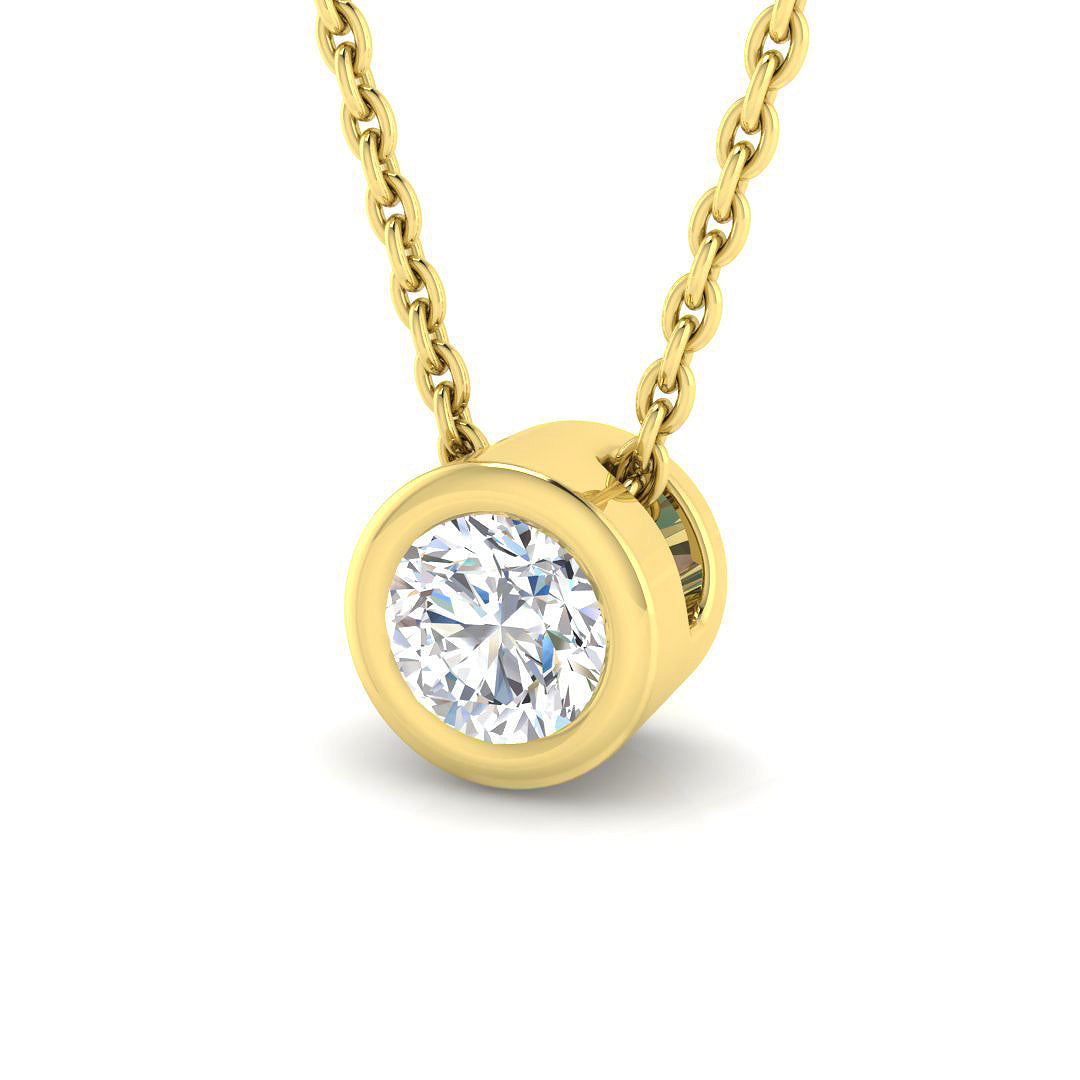 9ct Yellow Gold Round Lab Grown Diamond Pendant 1