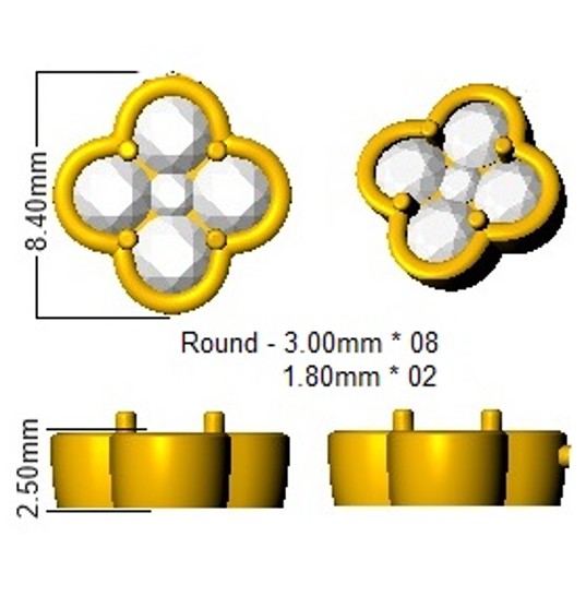 9ct White Gold Round Lab Grown Diamond Earrings 2