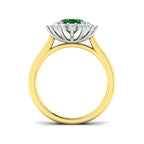 18ct Two Tone Oval Emerald and Diamond Ring 2