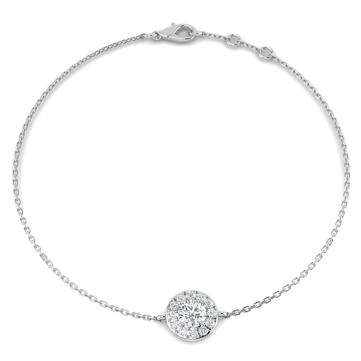 9ct White Gold Round Lab Grown Diamond Bracelet 1