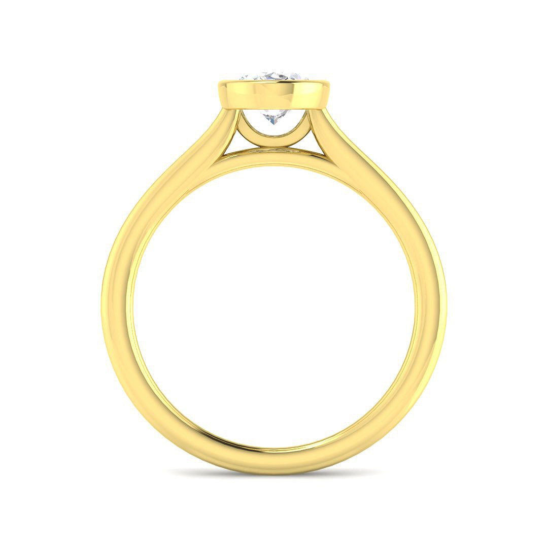 9ct Yellow Gold Oval Lab Grown Diamond Ring 2