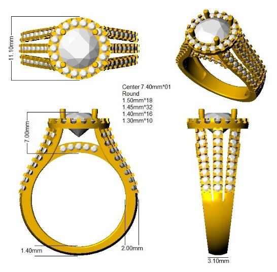 Platinum Round Lab Grown Diamond Ring 3