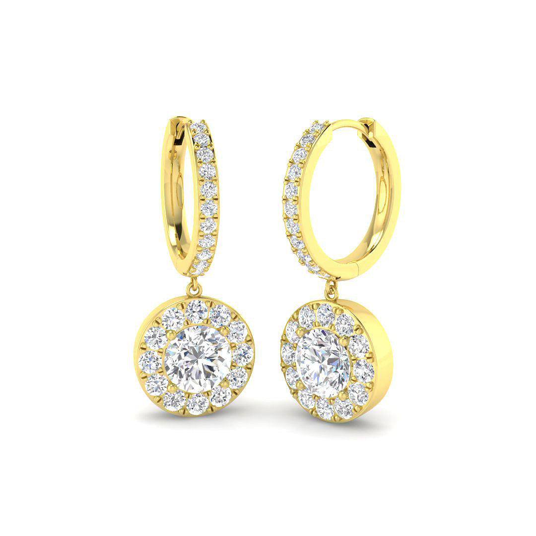 9ct Yellow Gold Round Lab Grown Diamond Earrings 1