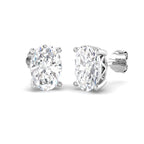 9ct White Gold Oval Lab Grown Diamond Earrings 1