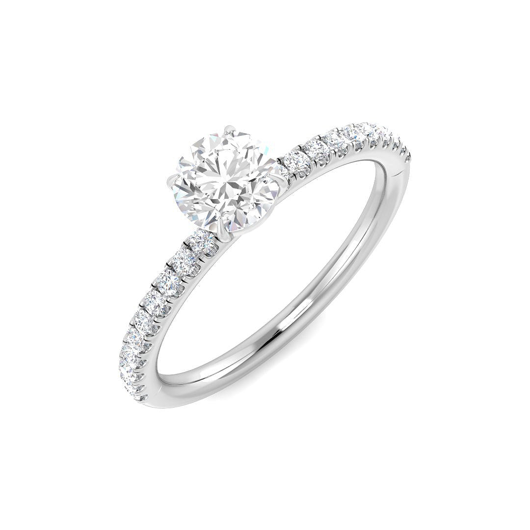 18ct White Gold Round Lab Grown Diamond Ring 1