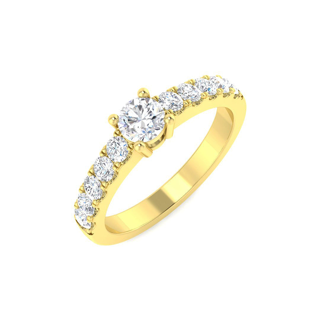 18ct Yellow Gold Round Diamond Ring 1