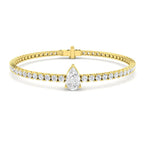 9ct Yellow Gold Pear Lab Grown Diamond Bracelet 1