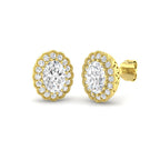 9ct Yellow Gold Oval Lab Grown Diamond Earrings 1
