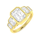 9ct Yellow Gold Emerald Cut Lab Grown Diamond Ring 1