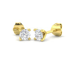 9ct Yellow Gold Round Lab Grown Diamond Earrings 1