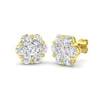 9ct Yellow Gold Round Lab Grown Diamond Earrings 1