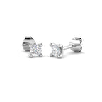 9ct White Gold Round Lab Grown Diamond Earrings 1