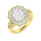9ct Yellow Gold Cushion Cvd Old Cut Ring 1