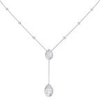 9ct White Gold Pear Lab Grown Diamond Necklace 1