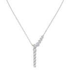 9ct White Gold Round Lab Grown Diamond Necklace 1