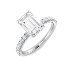 18ct White Gold Emerald Cut Lab Grown Diamond Ring 1