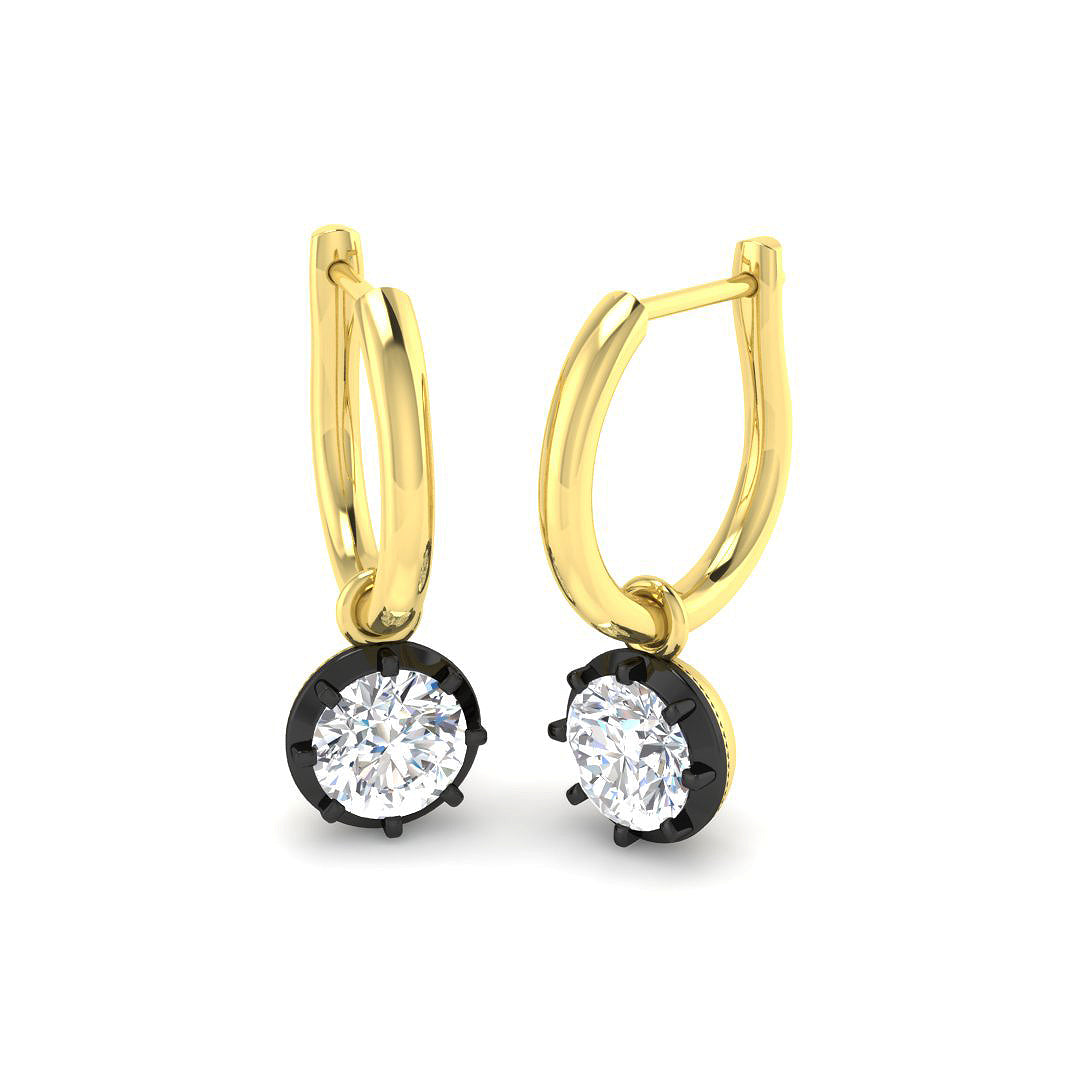 9ct Yellow Gold Round Lab Grown Diamond Earrings 1