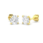 9ct Yellow Gold Round Lab Grown Diamond Earrings 1