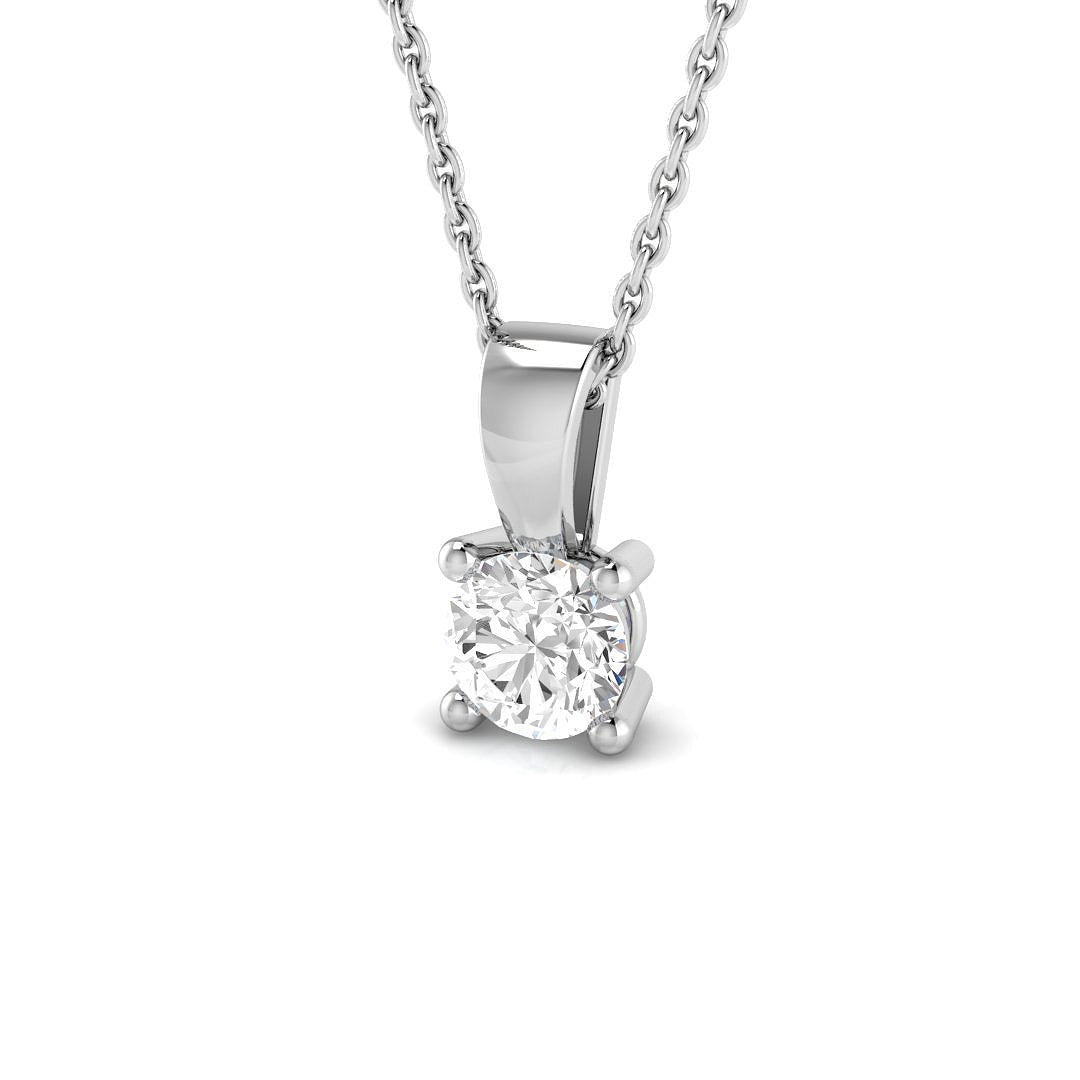 9ct White Gold Round Lab Grown Diamond Pendant 1