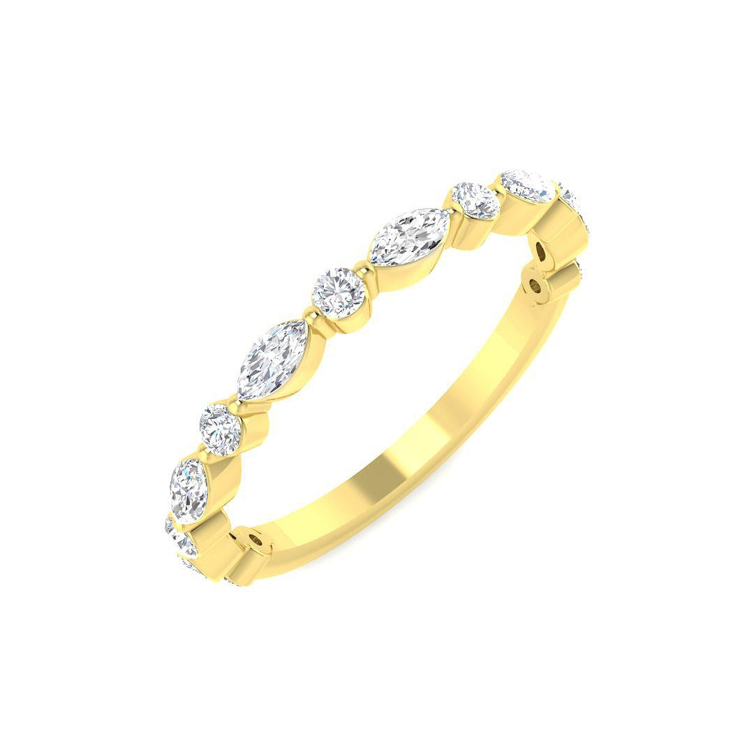 9ct Yellow Gold Marquise Lab Grown Diamond Ring 1