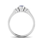 9ct White Gold Oval Tanzanite and Diamond Ring 2