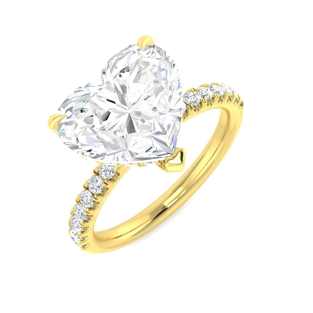9ct Yellow Gold Heart Lab Grown Diamond Ring 1