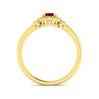 9ct Yellow Gold Baguette and Oval Ruby and Diamond Ring 2