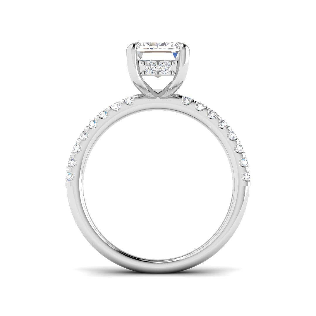 9ct White Gold Emerald Cut Lab Grown Diamond Ring 2