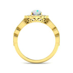 9ct Yellow Gold Oval Opal and Diamond Ring 2