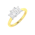 9ct Two Tone Emerald Cut Lab Grown Diamond Ring 1