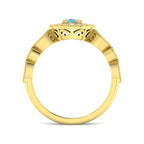 9ct Yellow Gold Oval Aquamarine and Diamond Ring 2