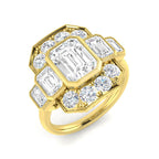 9ct Yellow Gold Emerald Cut Lab Grown Diamond Ring 1