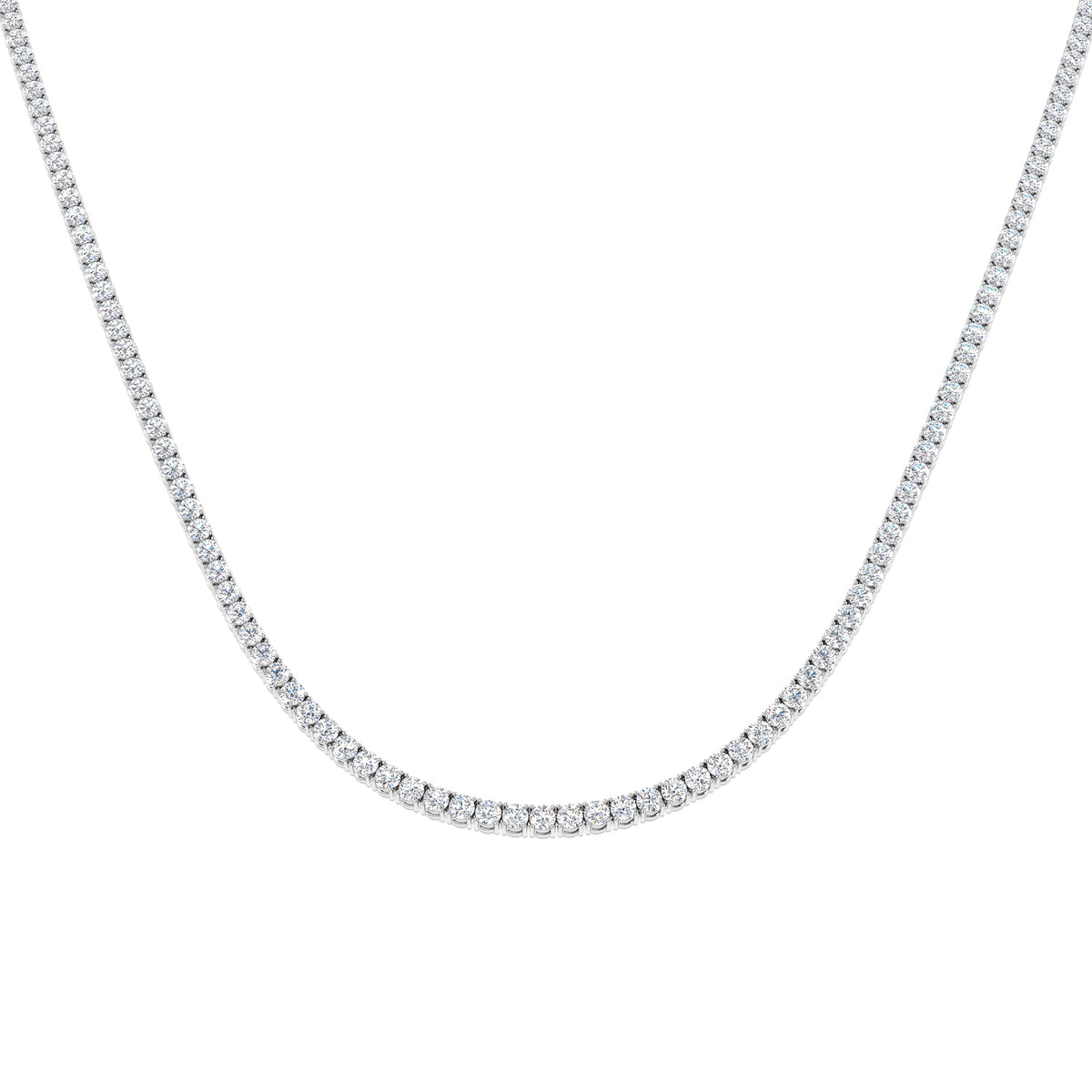 9ct White Gold Round Lab Grown Diamond Necklace 1